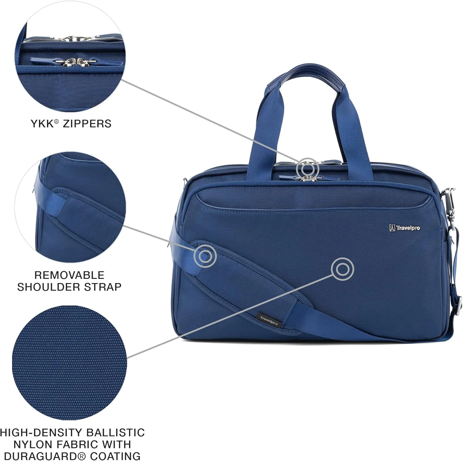 Travelpro VersaPack  Lightweight Underseat Travel Tote Bag, Men and Women, Estate Blue, 16.25 inches