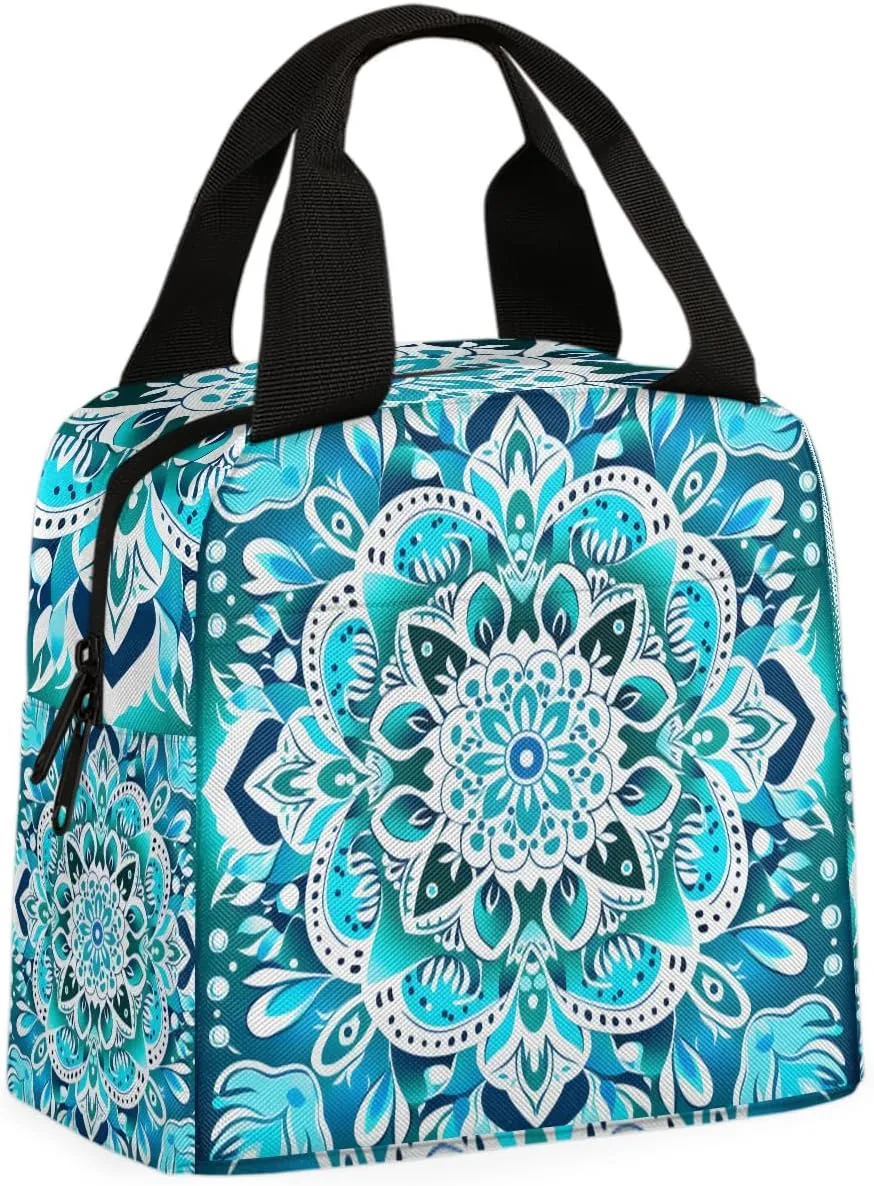 Tribe Mystical Lunch Bag Tribe Floral Tote Lunch Bag Reusable Lunch Box Leakproof Cooler Bag