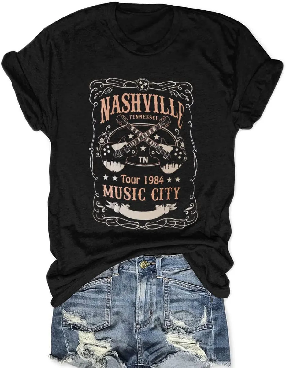 Try That in A Small Town Shirt Women Vintage Country Music T Shirts Rock Band Tees Short Sleeve Tops
