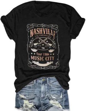 Try That in A Small Town Shirt Women Vintage Country Music T Shirts Rock Band Tees Short Sleeve Tops