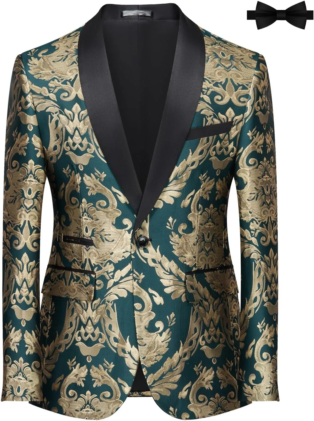 Tuxedo Suits for Men 2 Piece Regular Fit Suit Floral Blazer Jacket Waistcoat Pants Men Suit Set for Wedding Prom