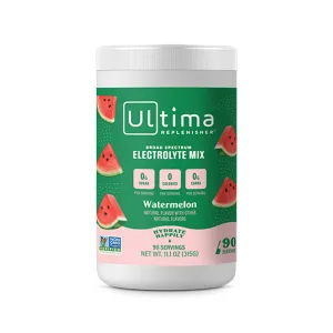 Ultima Replenisher Daily Electrolyte Powder Drink Mix – Sugar Free – Watermelon, 90 Servings – Hydration Powder with 6 Key Electrolytes and Trace Minerals – Keto Friendly, Vegan, Non-GMO
