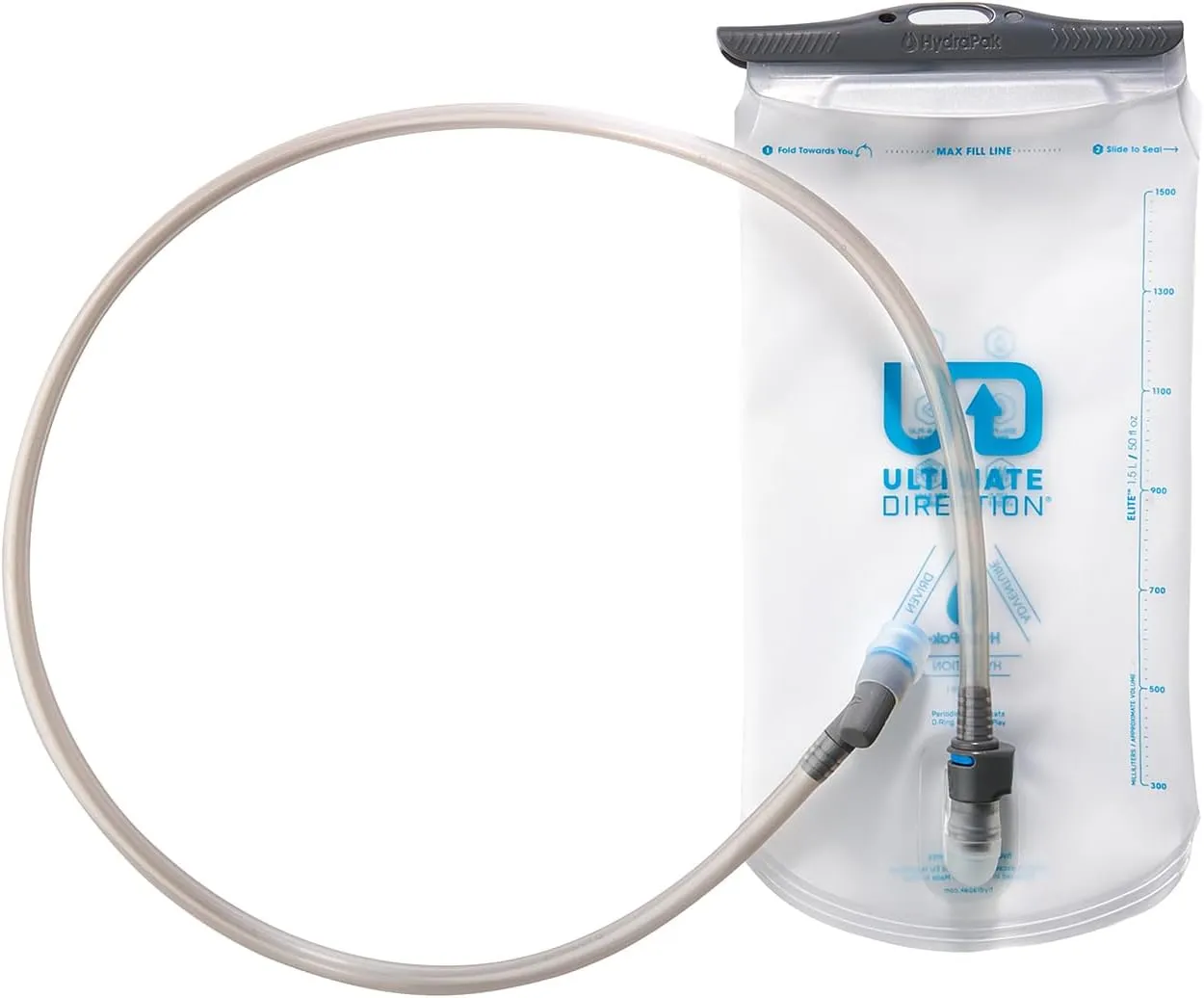 Ultimate Direction Water Reservoir, Hydration Bladder with Straw for Hiking, Running, Endurance Athletes, Made by Hydrapak, 1.5L-3.0L
