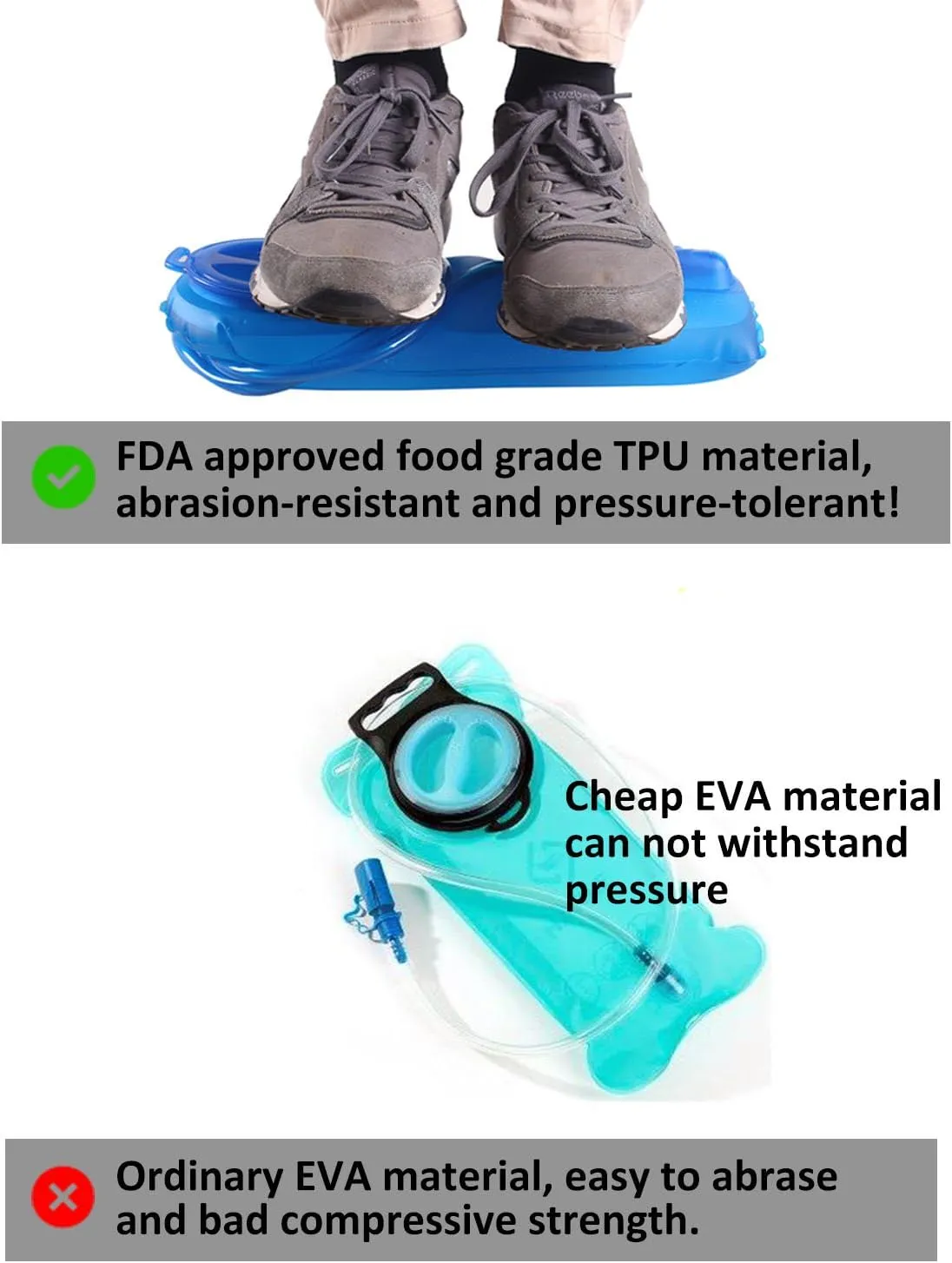 Unigear Hydration Bladder, 1.5L/2L/2.5L/3L Water Bladde Non-BPA and odorless for Backpacking, Biking, Hiking and Camping