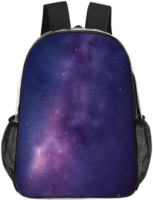Universe Galaxy Outer Space Clear Backpacks PVC Transparent Laptop Backpack Multipurpose Double Shoulder Bag for Men Women Gifts