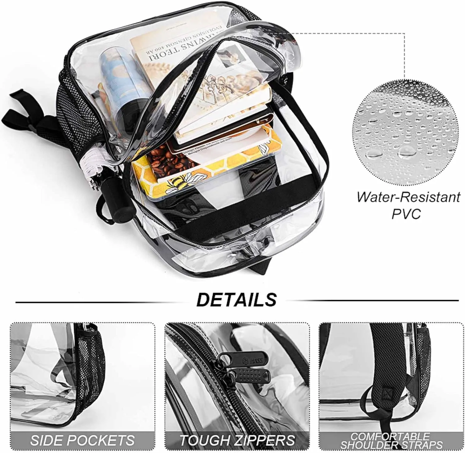 Universe Galaxy Outer Space Clear Backpacks PVC Transparent Laptop Backpack Multipurpose Double Shoulder Bag for Men Women Gifts