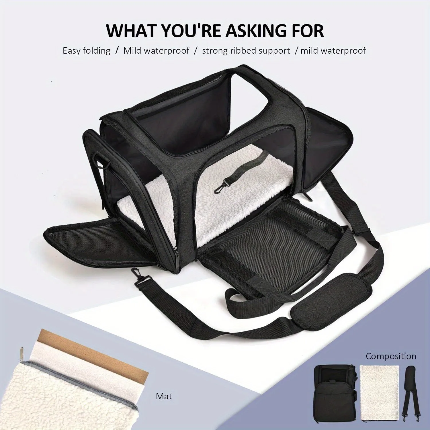 Up To 25Lbs Waterproof Carrier - Large Soft Sided Pet Carrier