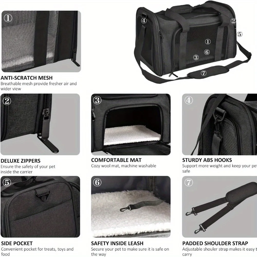 Up To 25Lbs Waterproof Carrier - Large Soft Sided Pet Carrier