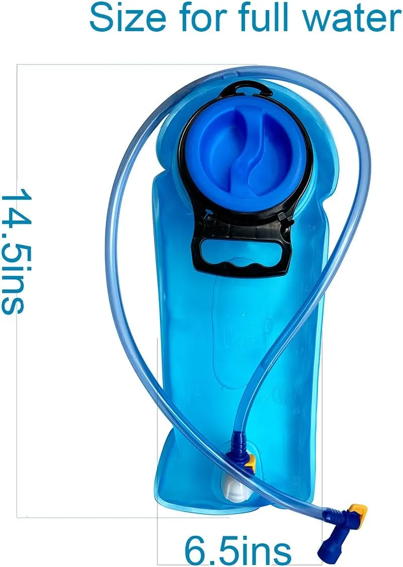 Update Hydration Bladder 2 Liter Leak Proof Water Reservoir, BPA Free Hydration Pack Replacement for Hiking Biking Climbing Cycling Running, Large Opening