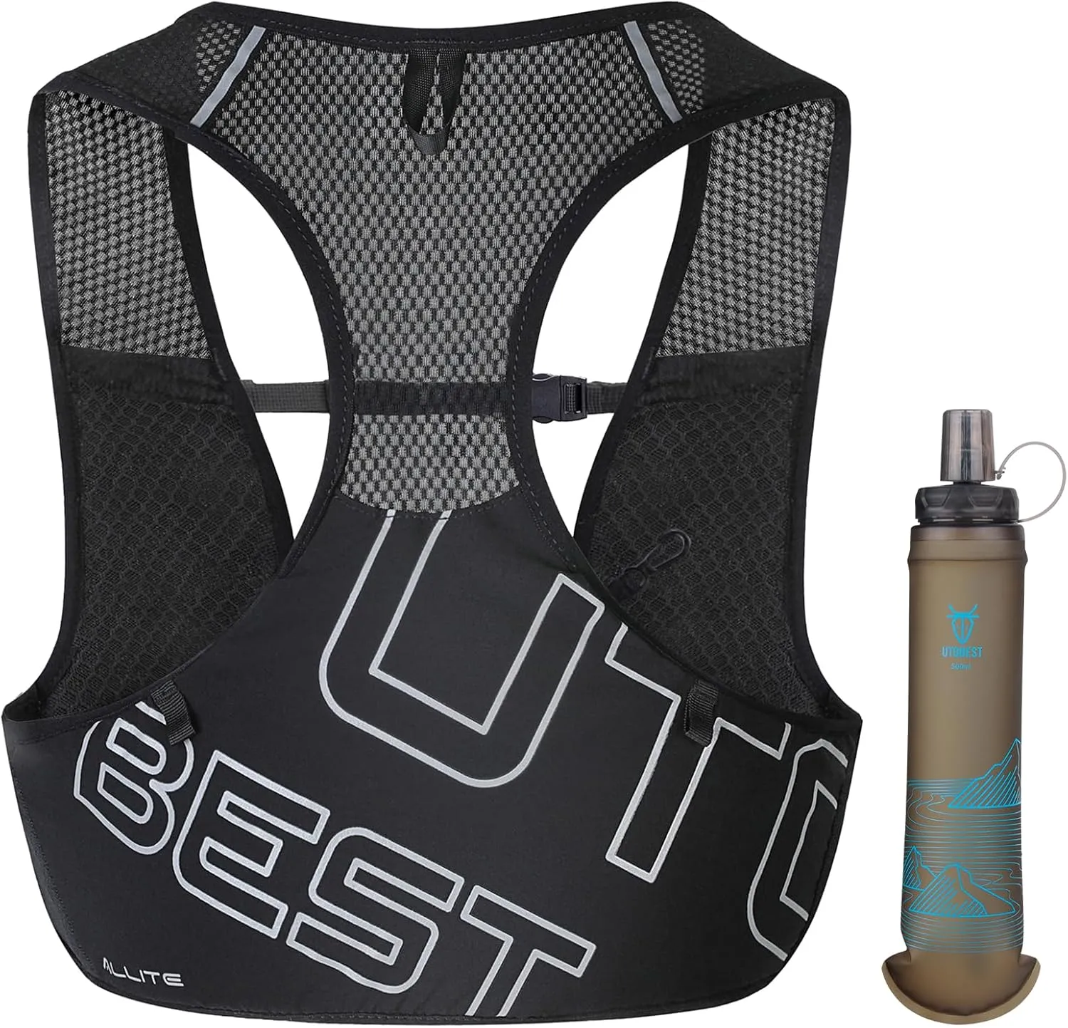 UTOBEST Running Vest for Women Men, Ultra-Light Minimalist Hydration Vest, Breathable Reflective Running Gear for Trail Hiking Jogging