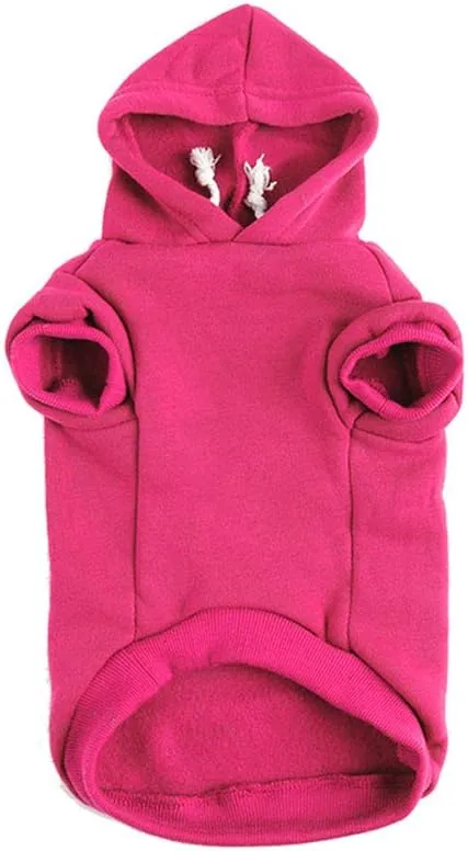 uxcell 1 Pack Hoodies for Dogs, Pet Clothes Sweaters, Soft and Comfy Basic Dog Hoodie Sweatshirt in Fuchsia Size M Back Length 10.2"