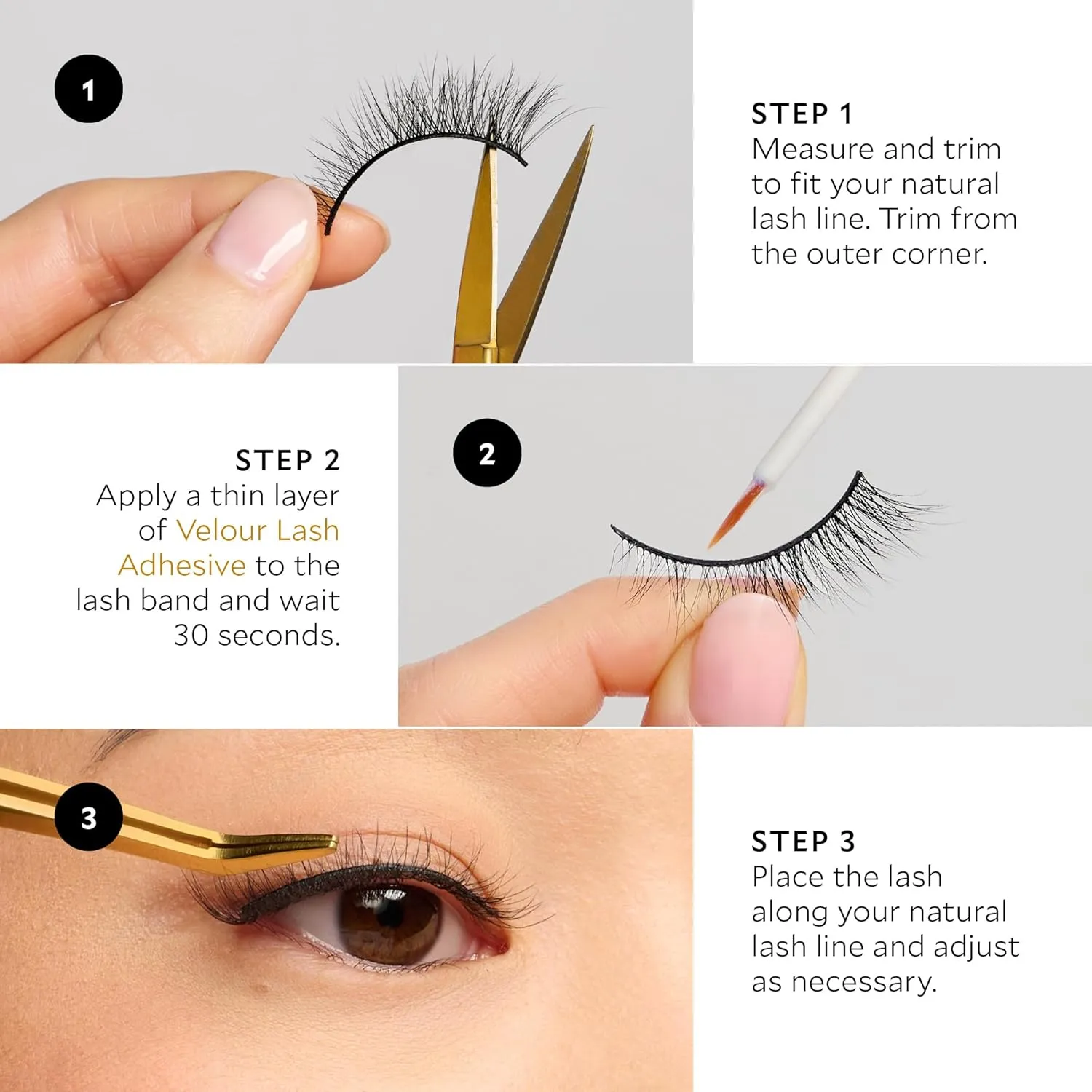 Velour Vegan Luxe Eyelashes, Luxurious Natural False Lashes, Lightweight, Reusable, Handmade Fake Lash Extensions, Wear up to 25 Times, 100% Vegan Mink, Soft & Comfortable, All Eye Shapes