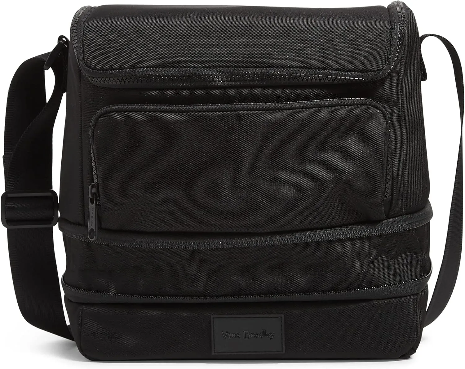Vera Bradley Women's Recycled Lighten Up Reactive Expandable Cooler Lunch Bag, Black, One Size