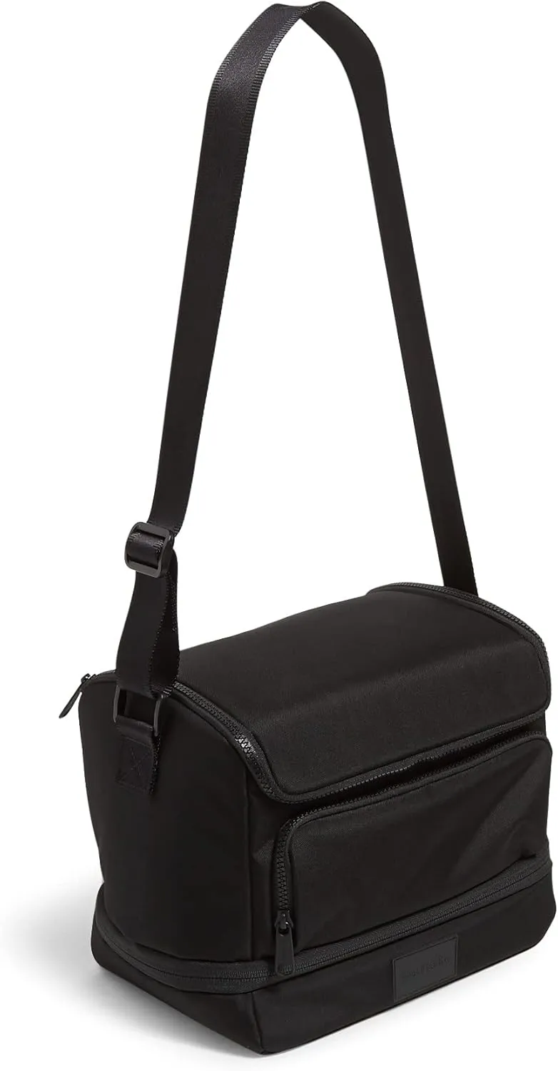 Vera Bradley Women's Recycled Lighten Up Reactive Expandable Cooler Lunch Bag, Black, One Size