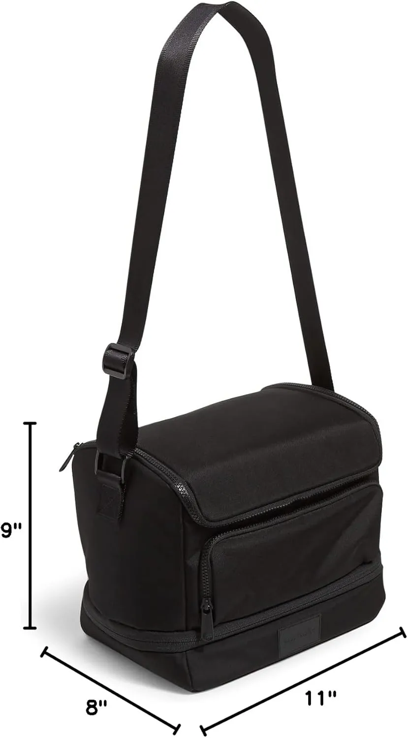 Vera Bradley Women's Recycled Lighten Up Reactive Expandable Cooler Lunch Bag, Black, One Size