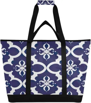 Vintage Ethnic Print Reusable Insulated Lunchbox Cooler Bag, Leakproof Kitchen Grocery Bag Collapsible Portable Cooler Tote Bag for Picnic, Camping, Office, Travel