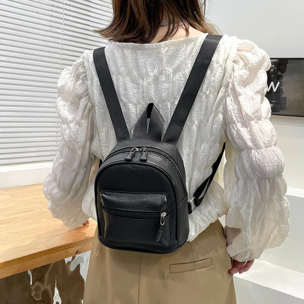Vintage Mini Leather Backpack for Women