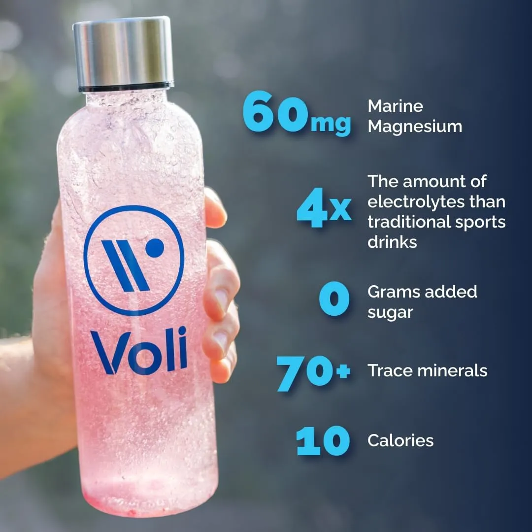 Voli Hydration Electrolytes Powder Packets - Drink Mix - Riptide Raspberry, 15 Ct - Superfoods & Minerals - Coconut Water, Aquamin Magnesium, Himalayan Pink Salt & Irish Sea Moss - No Added Sugar