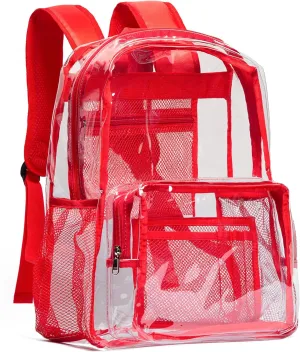 Vorspack Clear Backpack - Heavy Duty PVC Transparent See Through Backpack for College & Workplace