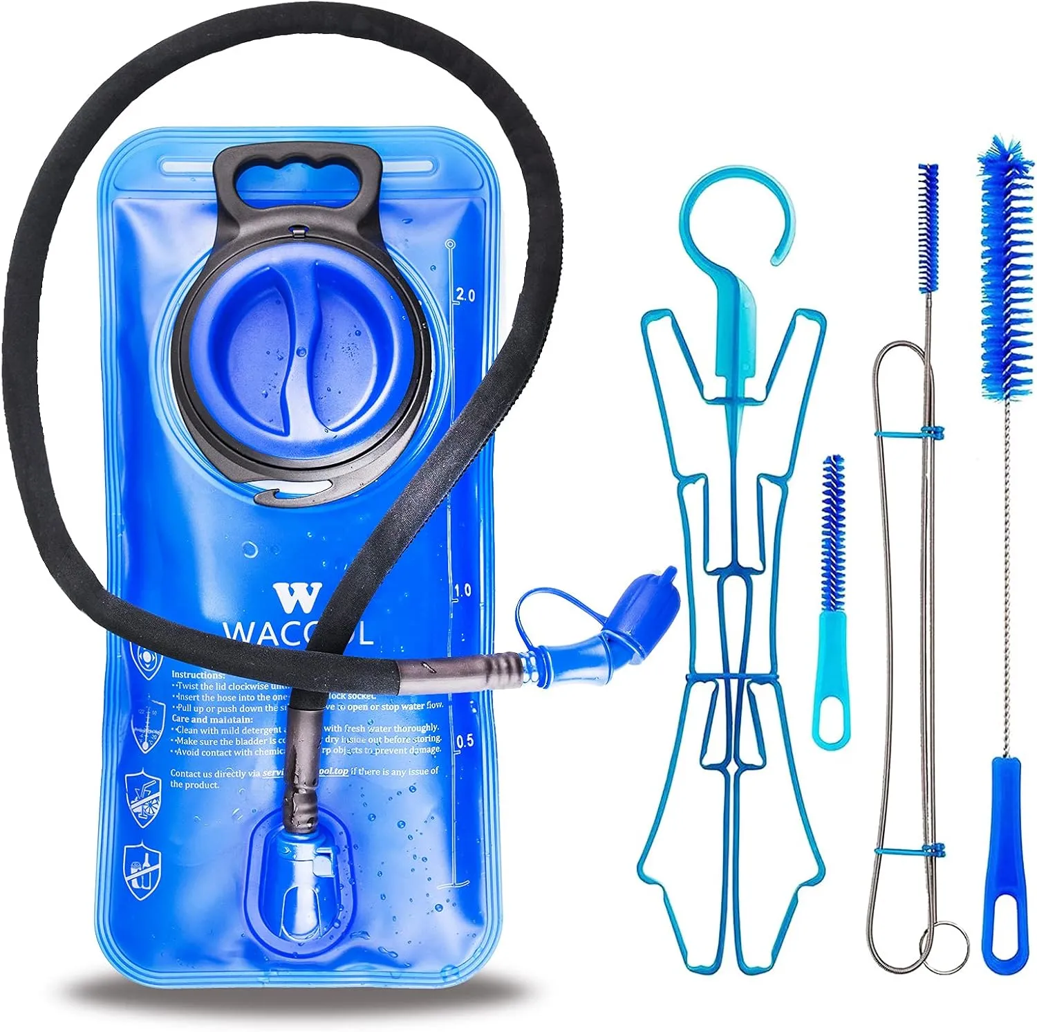 WACOOL 2L 2.5L 3L BPA Free PEVA Hydration Pack Bladder Leak-Proof Water Reservoir
