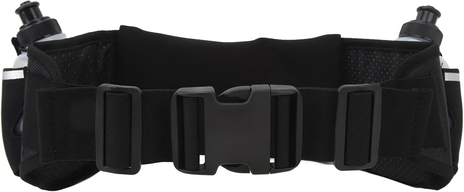 Water Bottle Fanny Pack, Multifunction Marathon Waist Pouch Hydration Running Waist Belt Bag with Bottles for Phones
