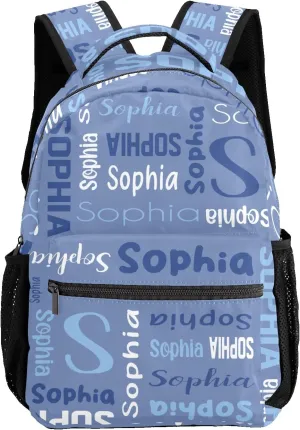 Waterproof Personalized Bookbag Custom Backpack with Name for Elementary Girls Boys, Unique Customized School Book Bag, Customize Back Pack Gift for Kids, 1 Pack