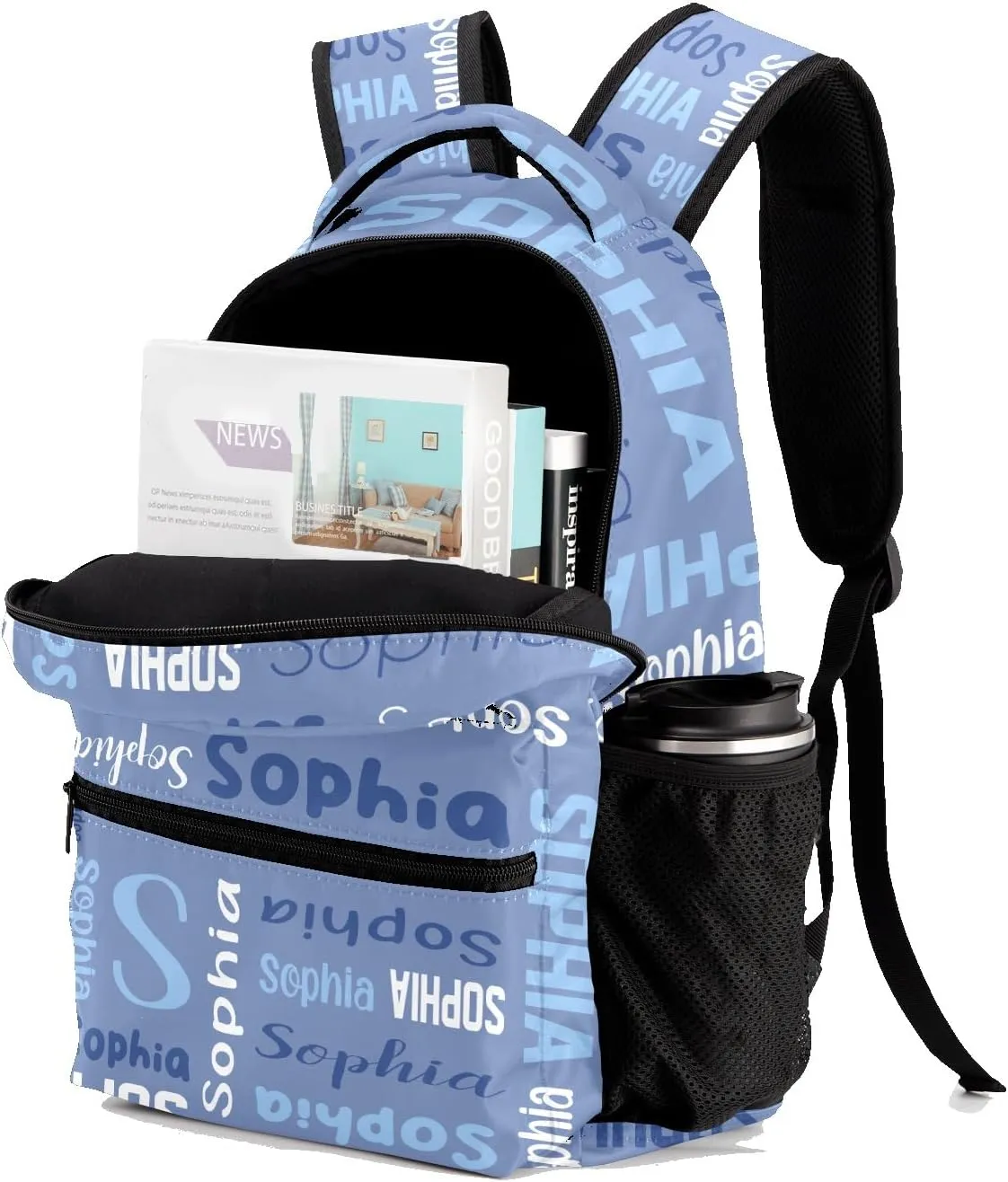 Waterproof Personalized Bookbag Custom Backpack with Name for Elementary Girls Boys, Unique Customized School Book Bag, Customize Back Pack Gift for Kids, 1 Pack