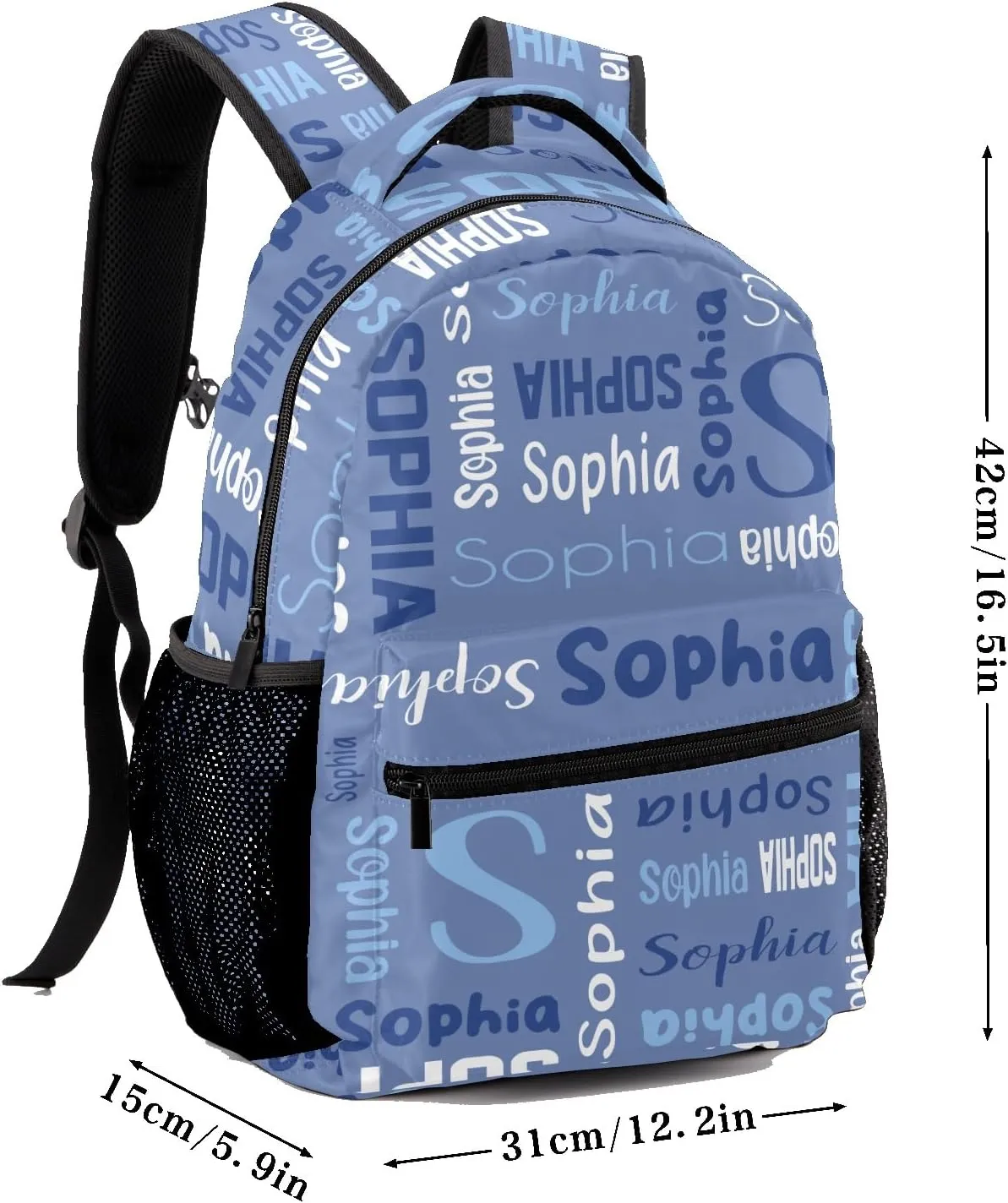 Waterproof Personalized Bookbag Custom Backpack with Name for Elementary Girls Boys, Unique Customized School Book Bag, Customize Back Pack Gift for Kids, 1 Pack