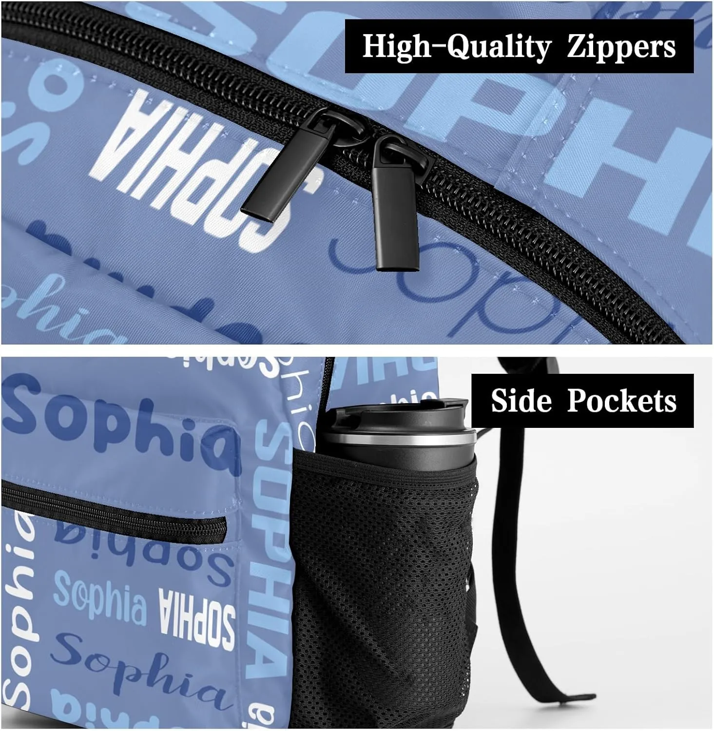 Waterproof Personalized Bookbag Custom Backpack with Name for Elementary Girls Boys, Unique Customized School Book Bag, Customize Back Pack Gift for Kids, 1 Pack