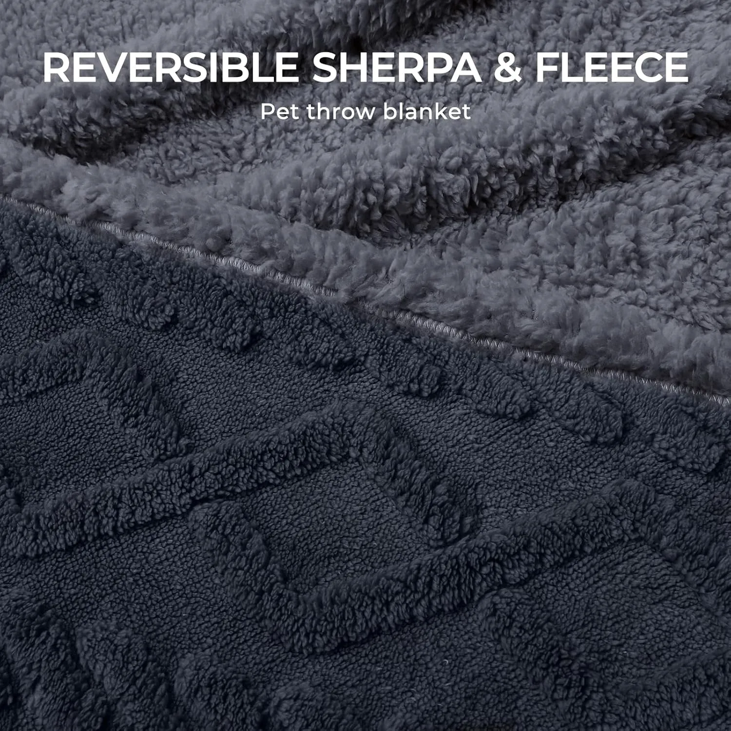 Waterproof Pet Blanket, Liquid Pee Proof Dog Blankets for Sofa Bed Couch, Reversible Sherpa Fleece Furniture Protector Cover for Small Medium Large Dogs Cats,Dark Grey X-Large（85" x 57"）