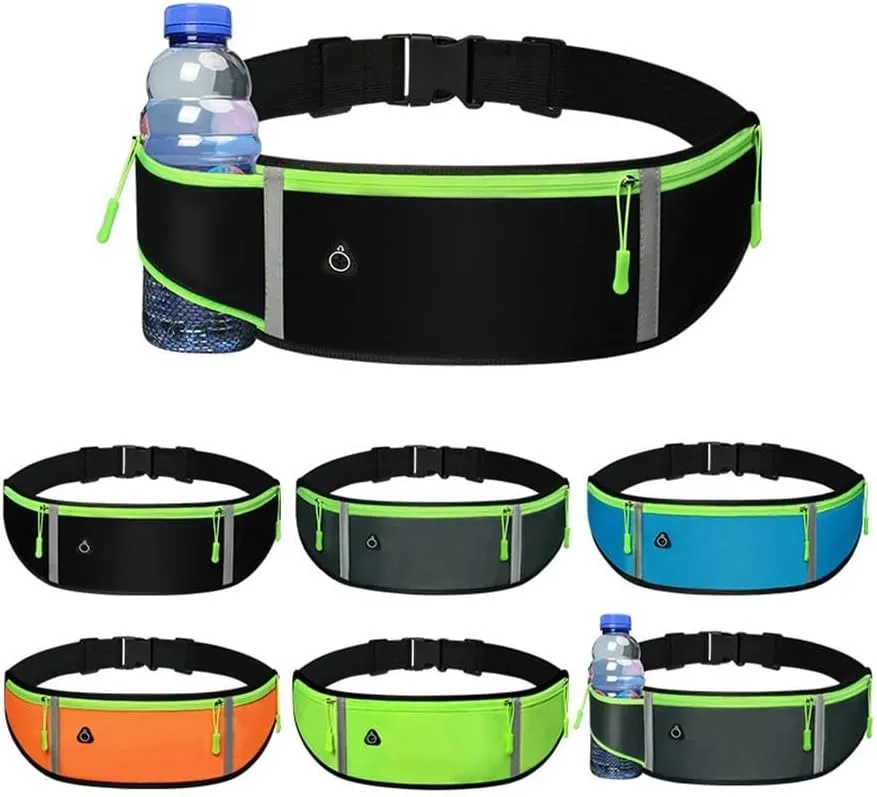 Waterproof Running Waist Bag for Men & Women | Sports Phone Holder | Gym & Cycling Belt | Portable Hydration Pack(Black)