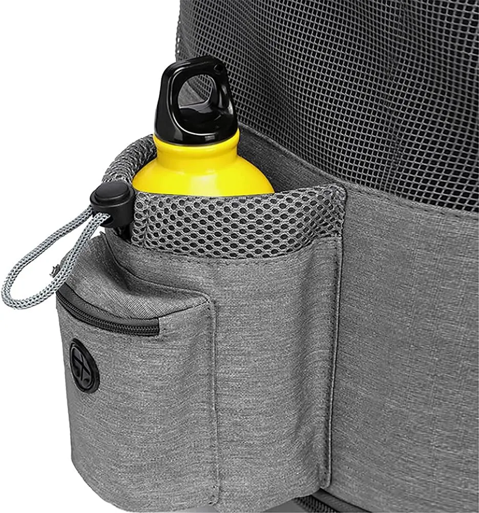 Wheeled Pet Carrier Backpack Pet Stroller, Travel Carrier, Car Seat for Small Dogs Cats Puppies, Comfort Cat Backpack Removable Rolling Wheels – Mesh Ventilation Windows (Grey)