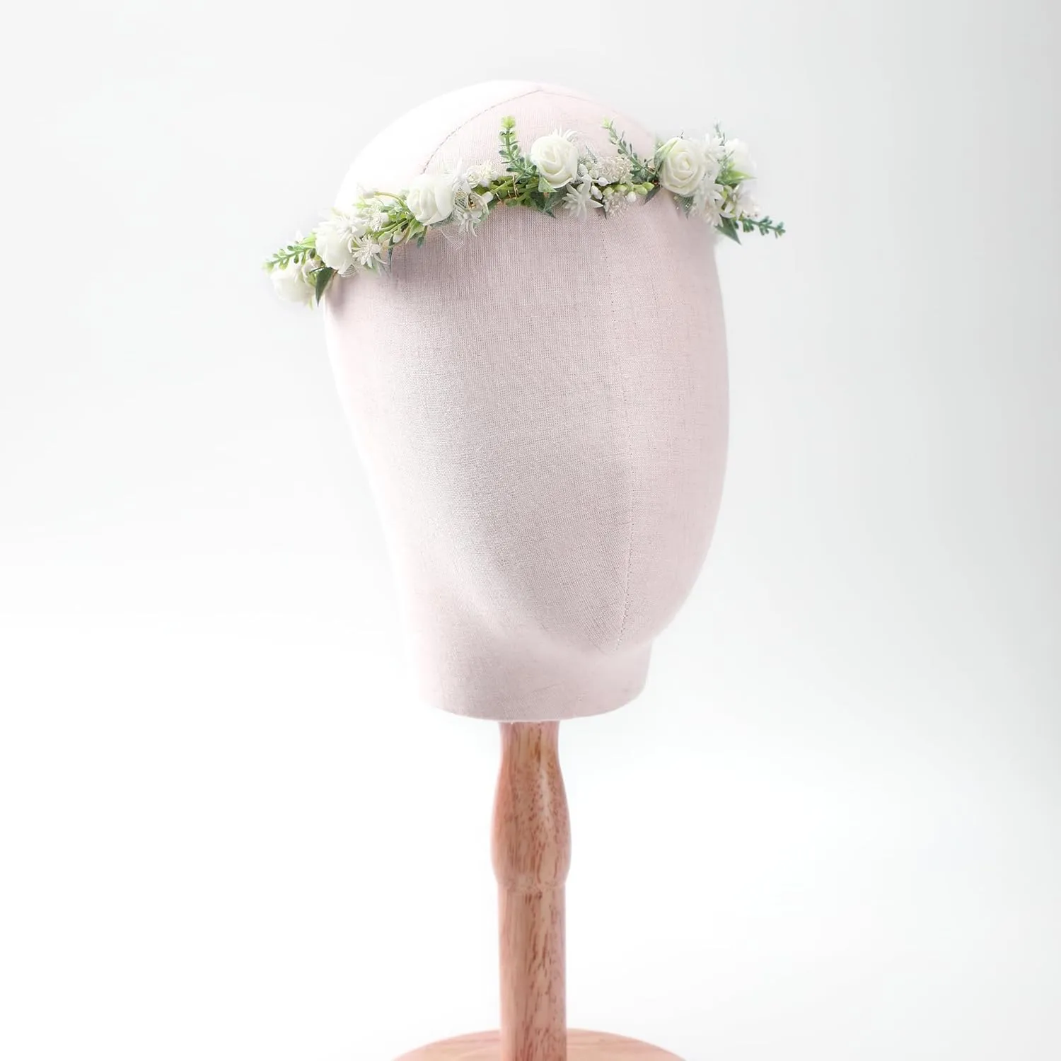 White Flower Crown Hairband - Rose Flower Headband for Women's Wedding, Party, Festival Decoration, Hair Styling Accessory