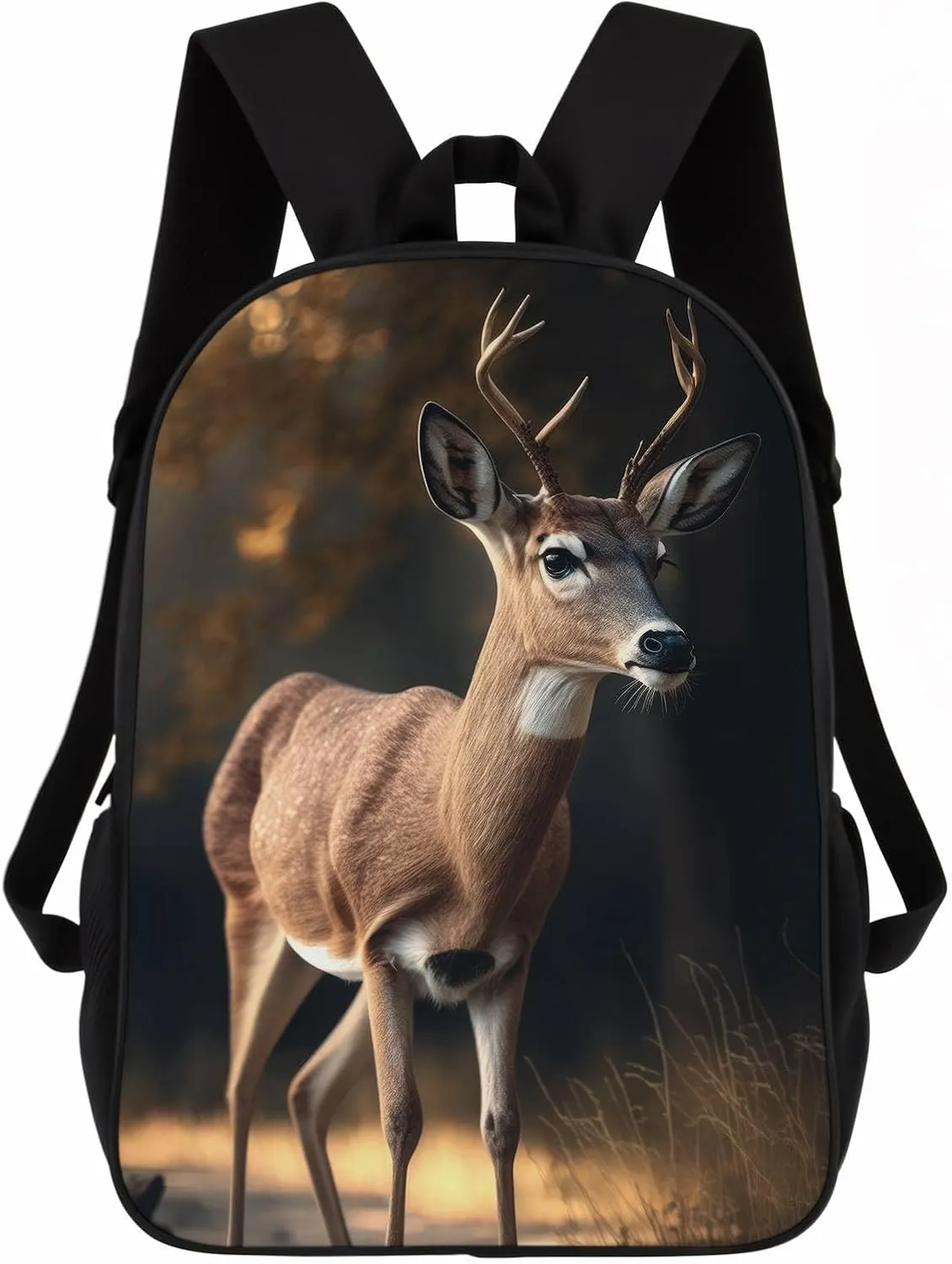 White-tailed Deer Backpack Casual Daypack Wild Animal Print Laptop Bag Bookbag for Work Travel Hiking 17 Inch Style 1