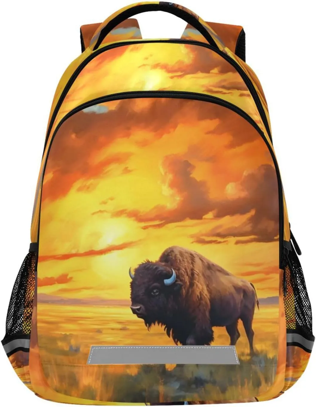 Wild Bison Kids Travel Backpack School Bag Large Capacity with Reflective Stripes for Boys Girls 11.6 × 6.9 × 16.7 INCH