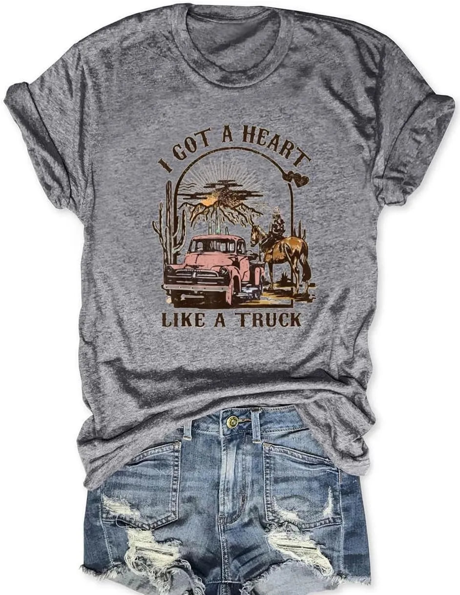 Women Vintage T Shirt Funny Summer Short Sleeve Tops Print Graphic Tees