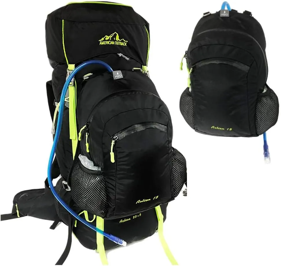World Famous American Outback Hydration Gear Hiking Bag and Detachable Pack 55 L