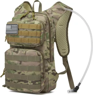 wotony Hydration Backpack with Water Bladder for Hiking Tactical Hydration Pack for Men Women Molle Water Backpack for Hiking