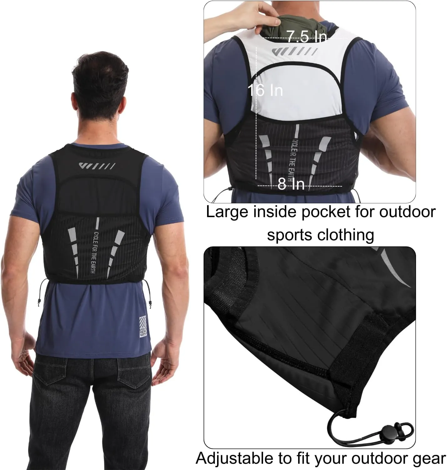 Wulibike Running Hydration Vest for Women Men,Water Backpack Lightweight Quick-Drying with Pockets for Trail Hiking Biking