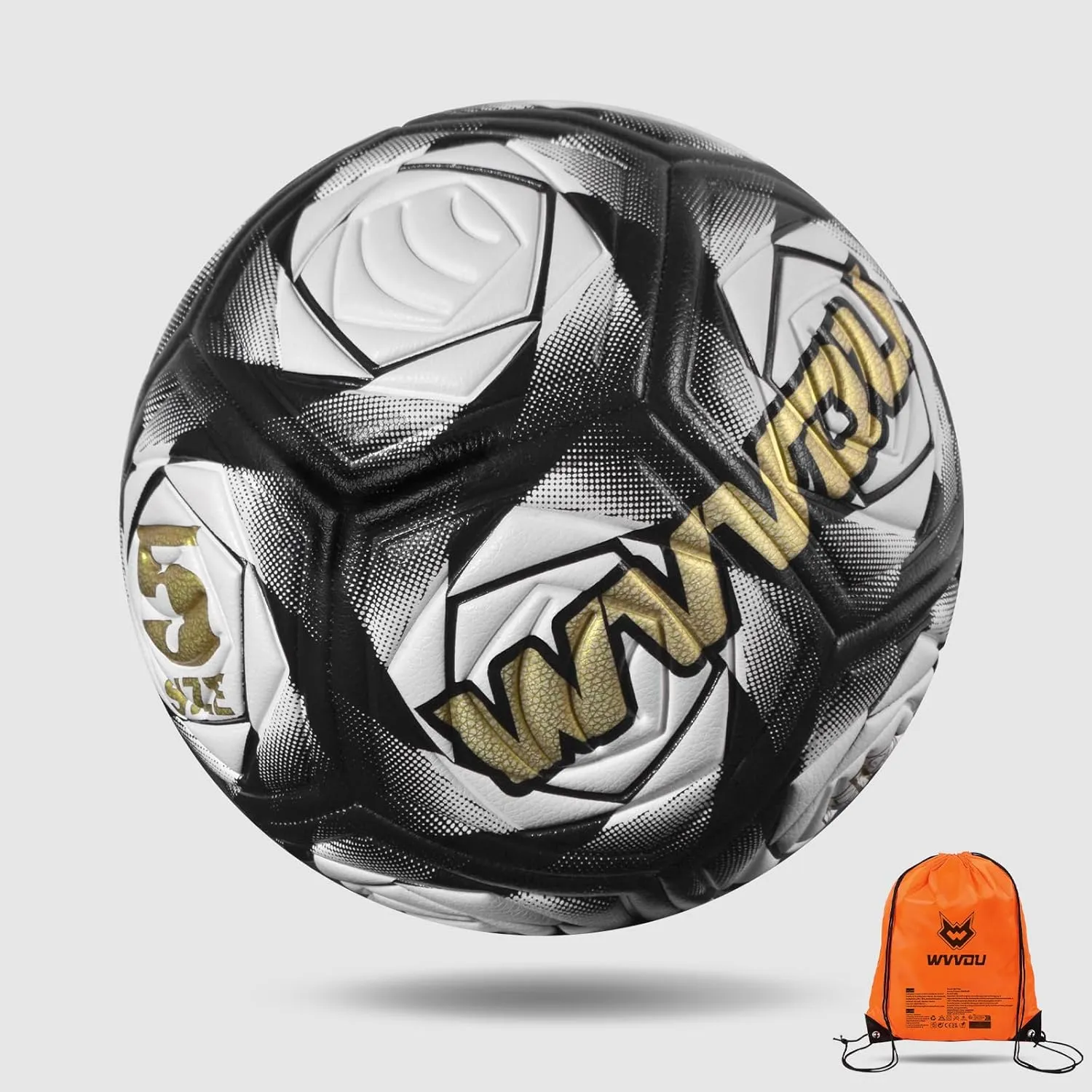 WVVOU Soccer Ball Size 5, Matches and Training Soccer Ball, 3.5mm Thickened Pu, Suitable for Indoor or Grassland Beach and Muddy Ground, Adaptable All-Weather for Teenagers
