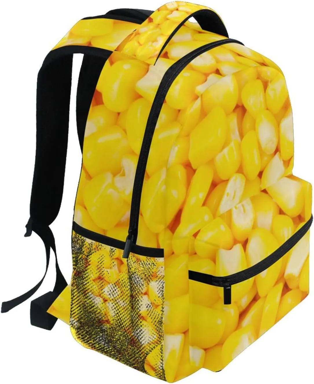 Yellow Corn Kernels Boys Girls Kids School Backpacks Bookbag, School Bag Travel Backpack Daypack