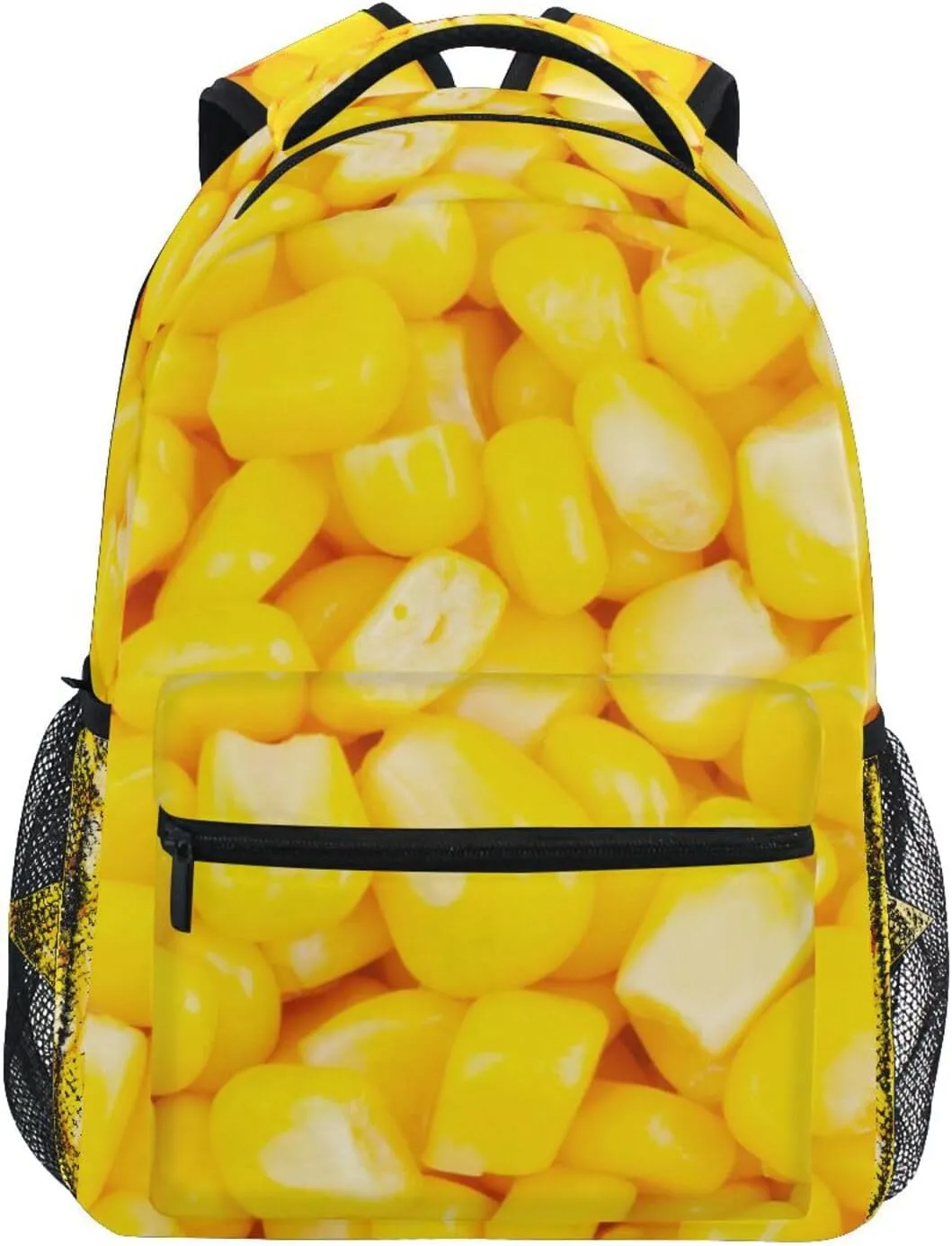 Yellow Corn Kernels Boys Girls Kids School Backpacks Bookbag, School Bag Travel Backpack Daypack
