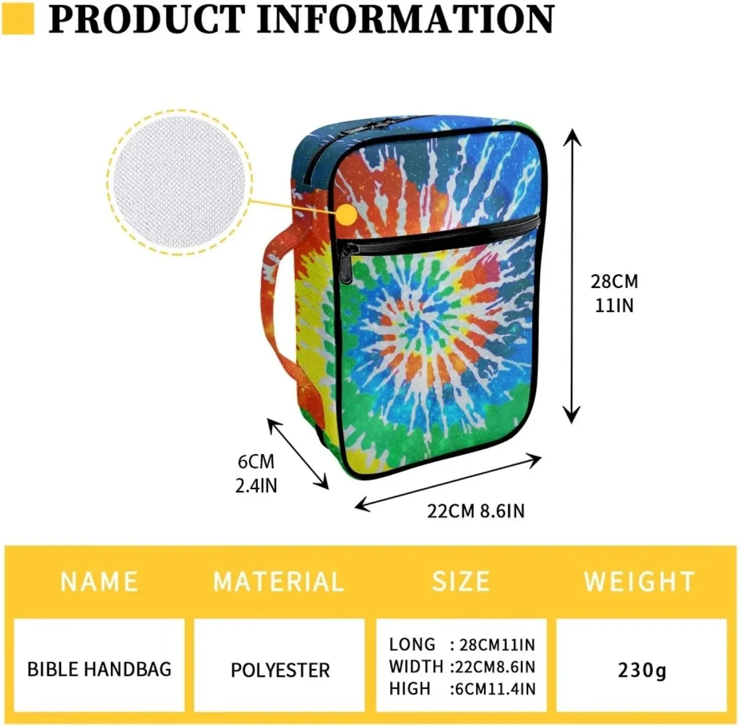 YEXIATODO Dazzling Tie Dye Bible Cover Beautiful Bible Case Personalized Custom for Women Adults Kids Girls Covers & Protects Your Prayer and Study Items Notebooks Pens Phones Church Bulletins