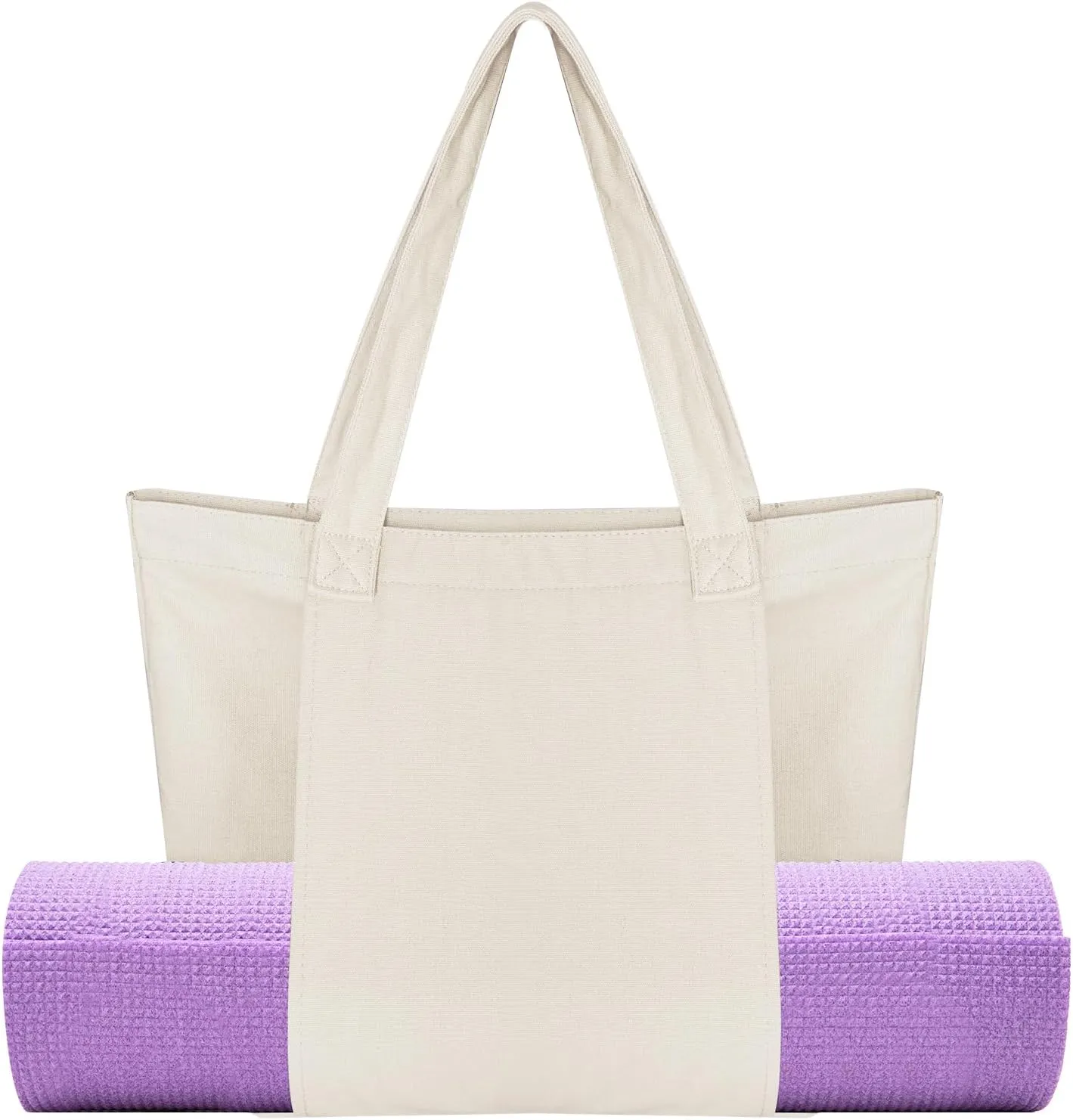 Yoga Mat Bag for Women Canvas Bag with Yoga Mat Carrier Yoga Mat Bags for Workout Pilates Travel Beach and Gym