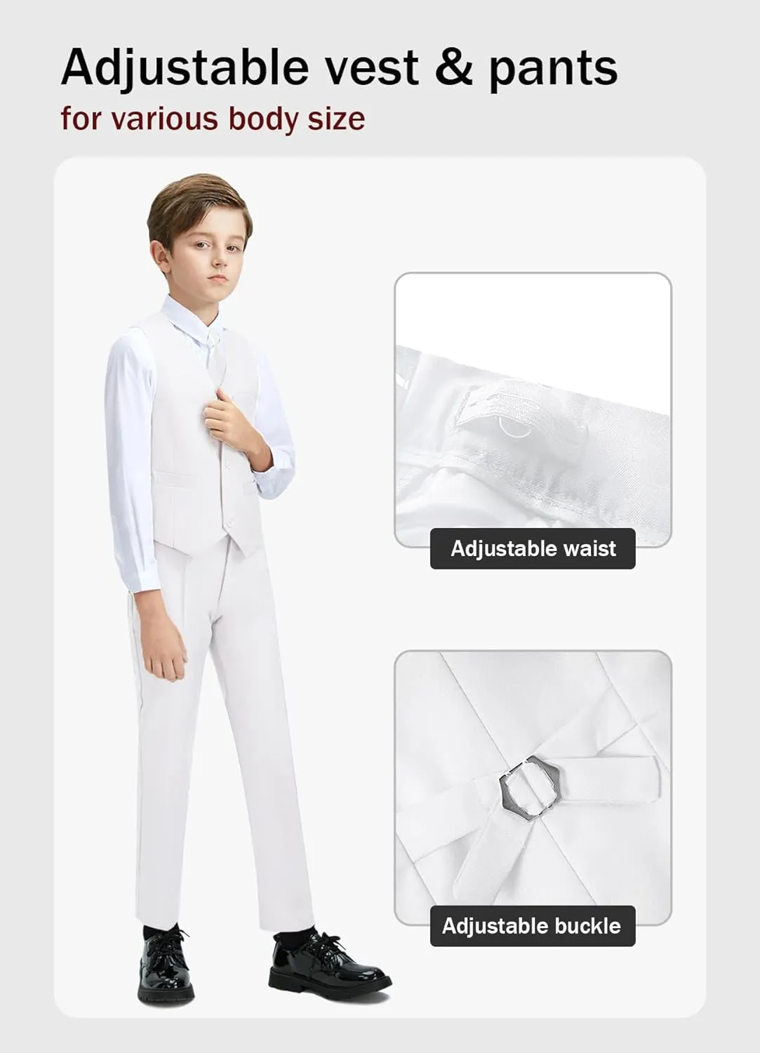 YuanLu Boys Suit Dress Clothes Ring Bearer Outfit Homecoming Dresses Boy Vest and Pants Set for Kids Wedding Tuxedo Suits