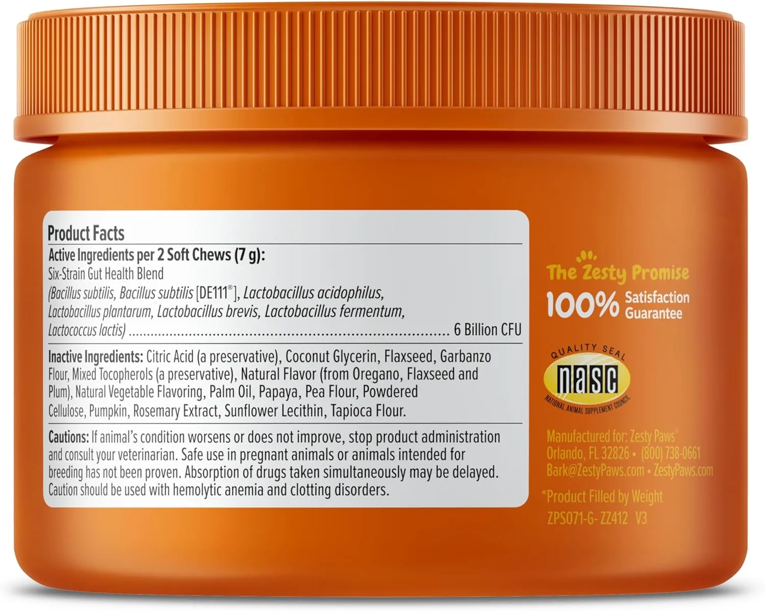 Zesty Paws Probiotics for Dogs, Digestive Enzymes Gut Flora, Digestive Health, Diarrhea & Bowel Support, DE111, Dog Probiotics Soft Chew for Pet Immune System, Pumpkin, 50 Ct