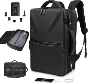 Zurligi Vacuum Backpack Travel - Extra Large 70L Expandable Vacuum Compression Backpack with Pump, Water Resistant, TSA Lock, Fits 19 inch Laptop, for Camping, Weekender, Business, College